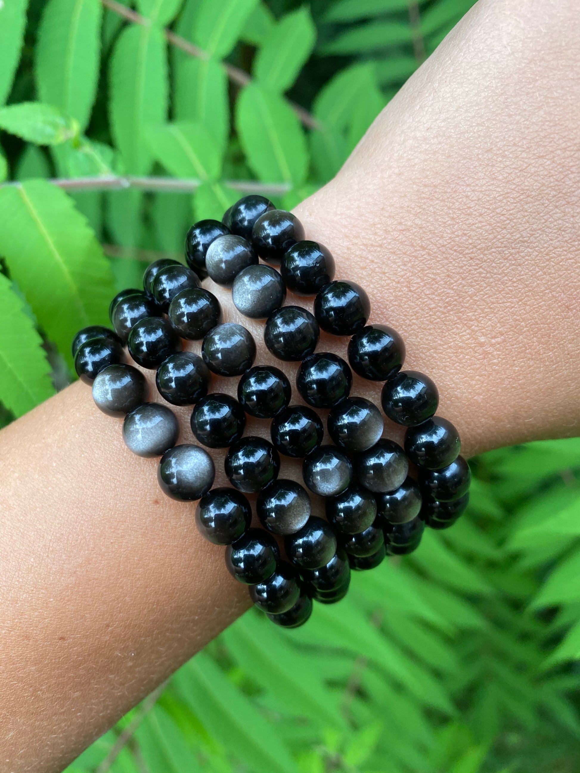 silver obsidian bracelet by unicorn gang shop