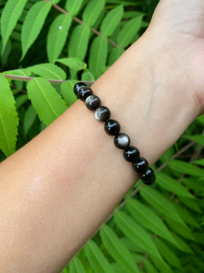 Silver Obsidian Bracelet